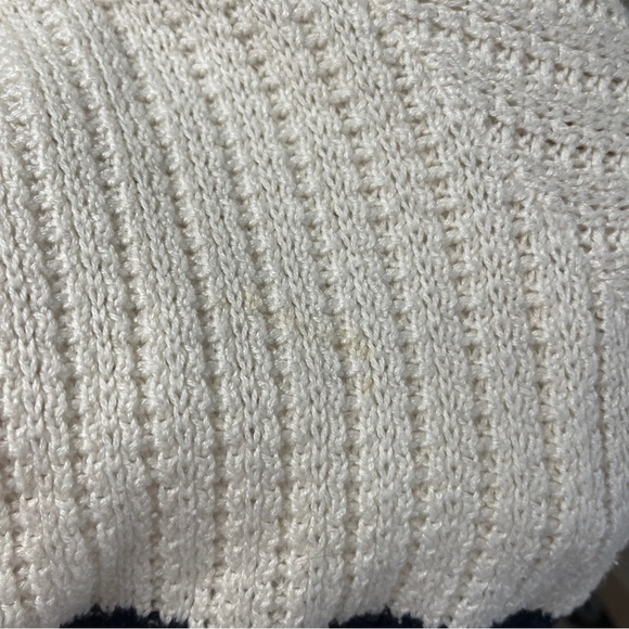 The Petite Concept by Devon Vtg Sweater Small White Blue Collared Nautical B80 - Picture 15 of 15